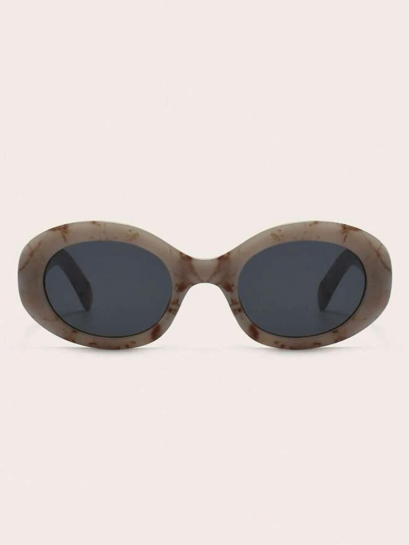 Marble Print Oval Sunglasses