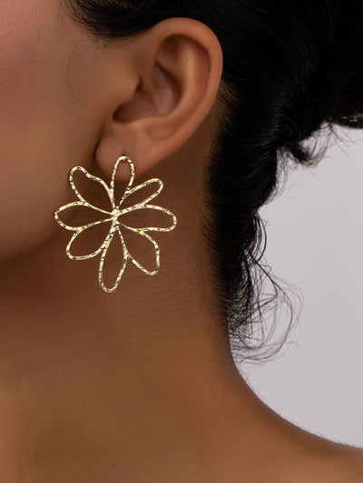 Gold Flower Stud Earring