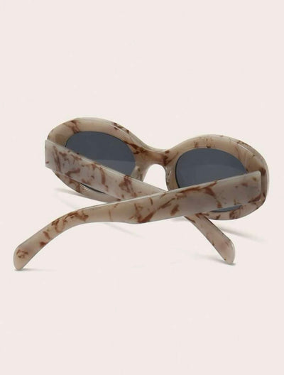 Marble Print Oval Sunglasses