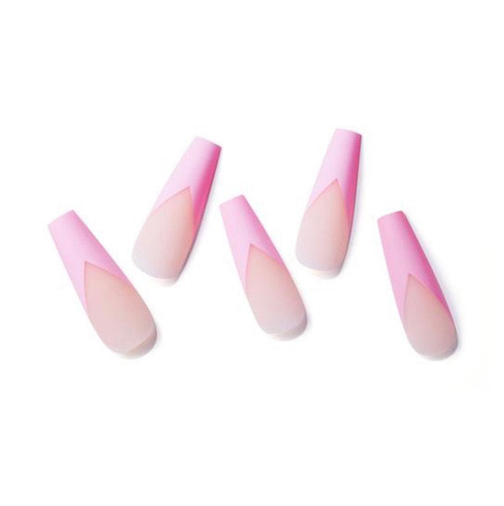 XL Pink Matte French Tips in Lagos, Nigeria - All Things Chic