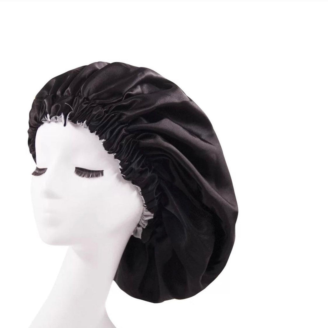 Silk Hair Bonnet (Black) in Lagos, Nigeria - All Things Chic