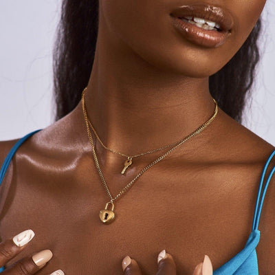 Double Layer Steel Lock Necklace in Lagos, Nigeria - All Things Chic