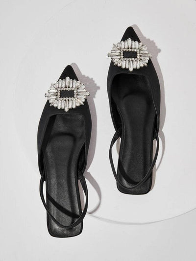 Embellished Black Slingback Flats in Lagos, Nigeria - All Things Chic