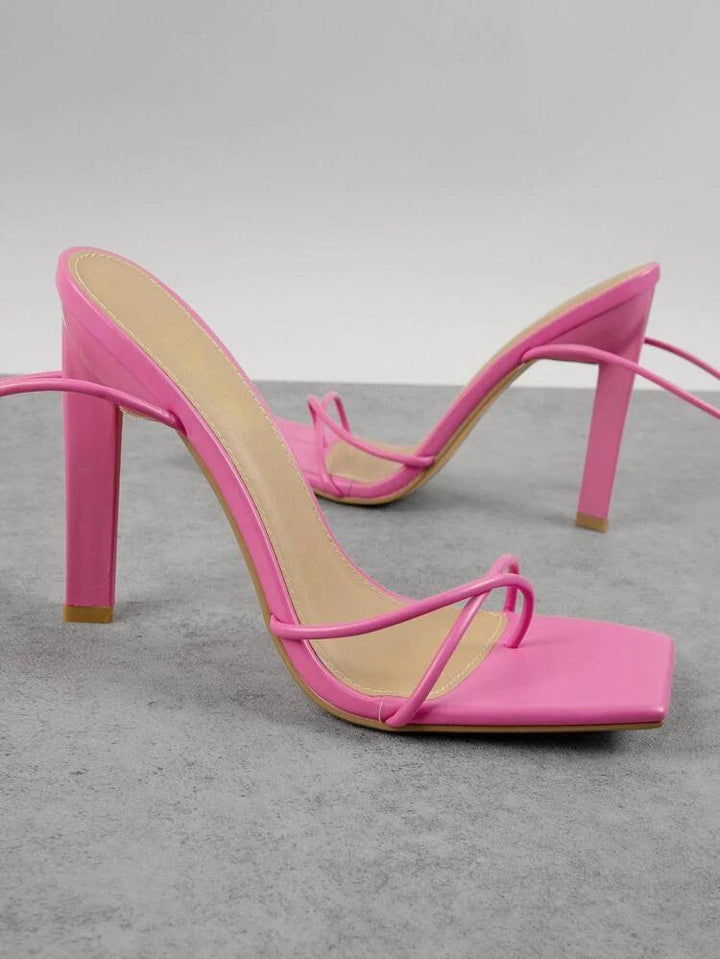 Pink crisscross Strappy heels in Lagos, Nigeria - All Things Chic