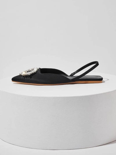 Embellished Black Slingback Flats in Lagos, Nigeria - All Things Chic