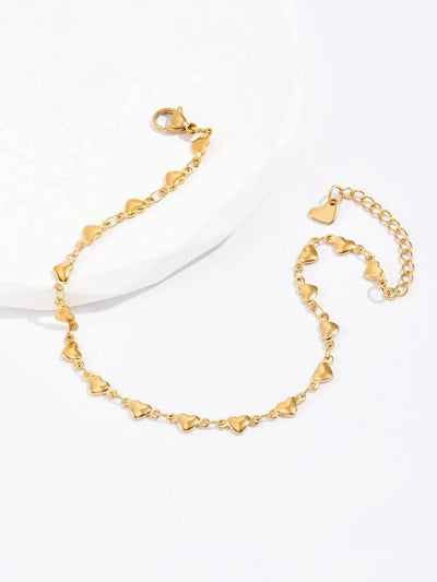 Gold heart detailed anklet in Lagos, Nigeria - All Things Chic