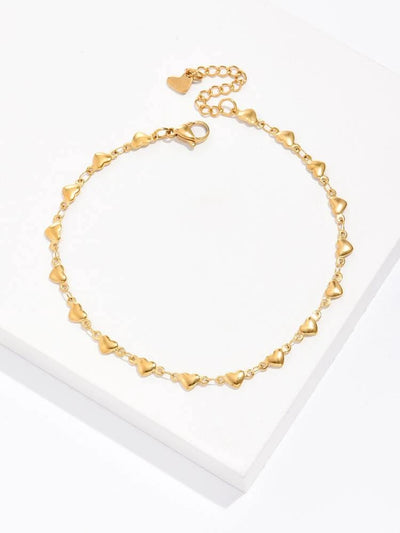 Gold heart detailed anklet in Lagos, Nigeria - All Things Chic