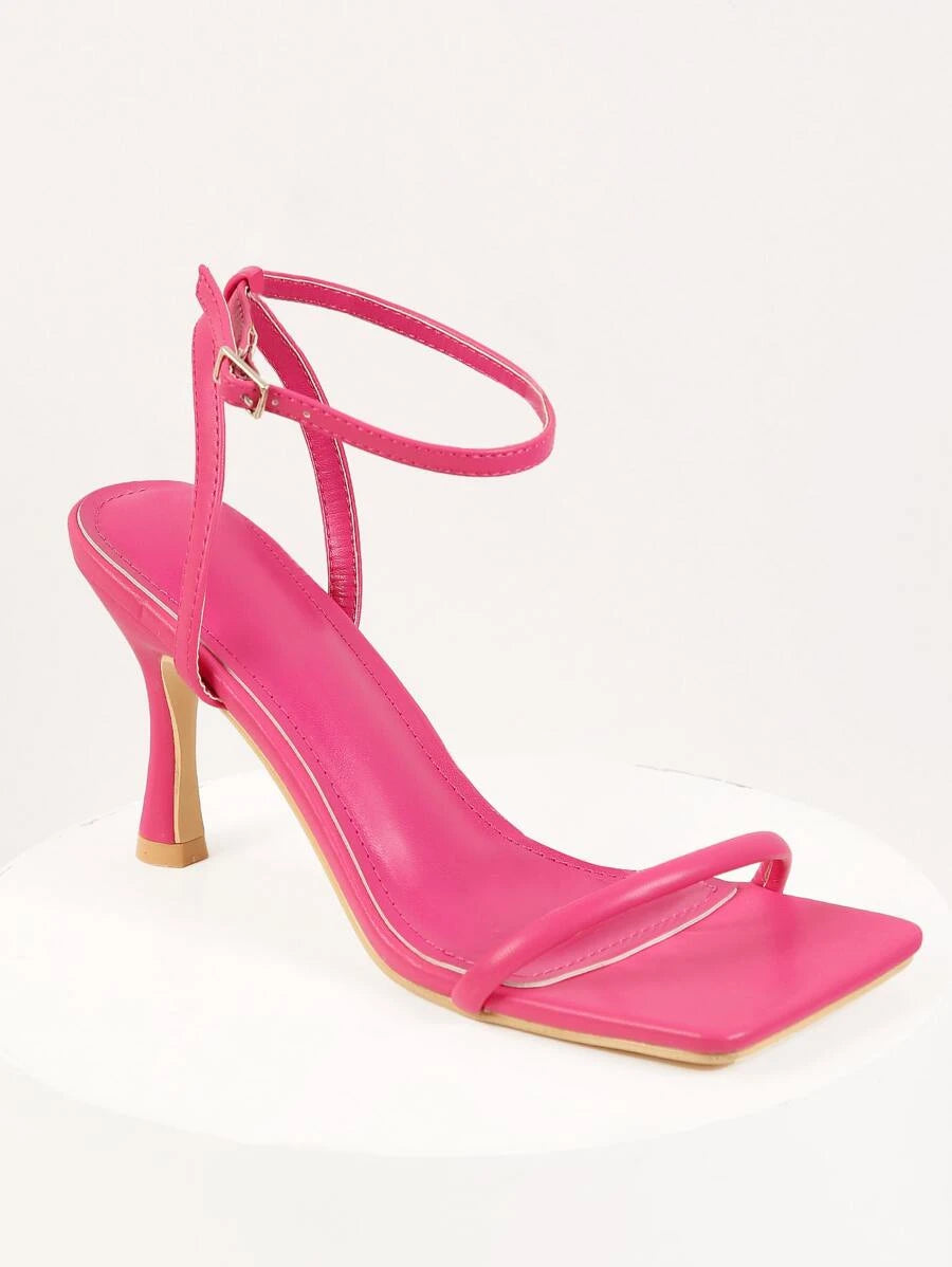 Pink strap heels